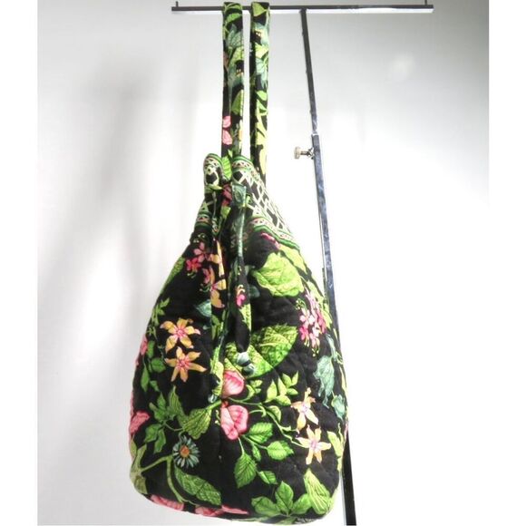Vera Bradley BOTANICA Green Pink Floral Cotton Tote Retired Pattern Rare - Picture 3 of 7